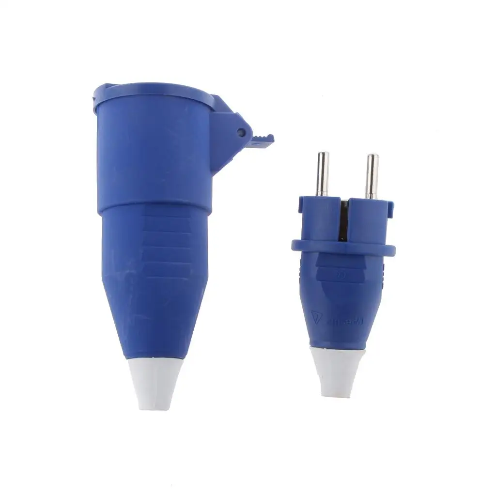 EU Plug Adapter Socket 2 Pin Panel Mount Industrial Connector 16A 220-250V for Equipment Workshop