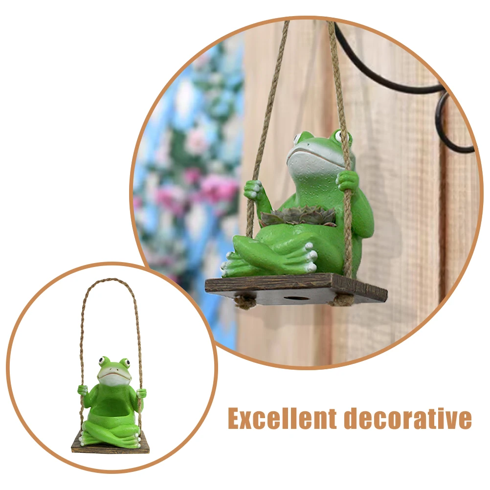 

Frog Swing Flowerpot Shaped Succulent Planter Creative Cute Ornament Decorations