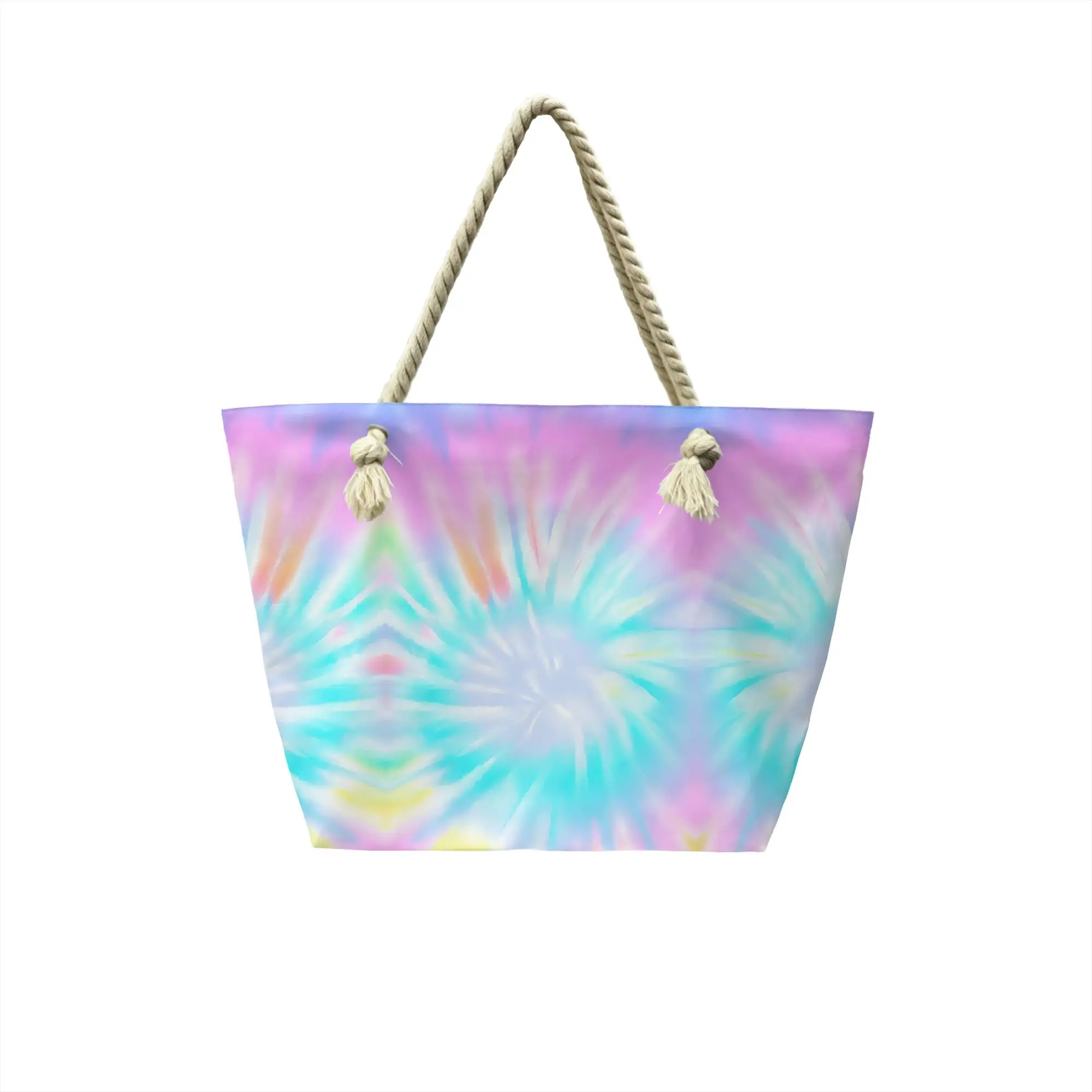 Custom Tie Dye Canvas Shopping Bag Women Washable Big Capacity Groceries  Shopper Tote Bags