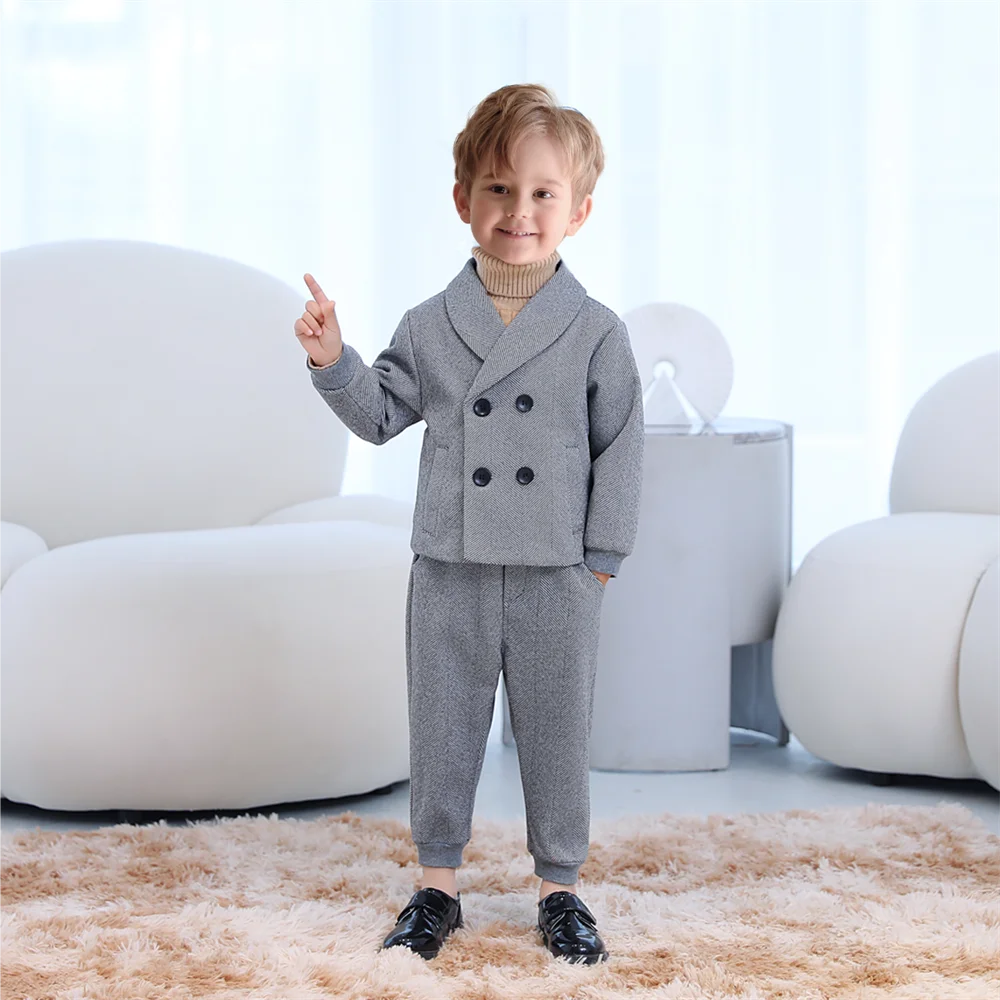 Txjocrachats-Manteau et pantalon décontractés pour garçons, ensemble 2 pièces confortable pour enfants, performance scolaire, activités, 03/LIfe, printemps, automne