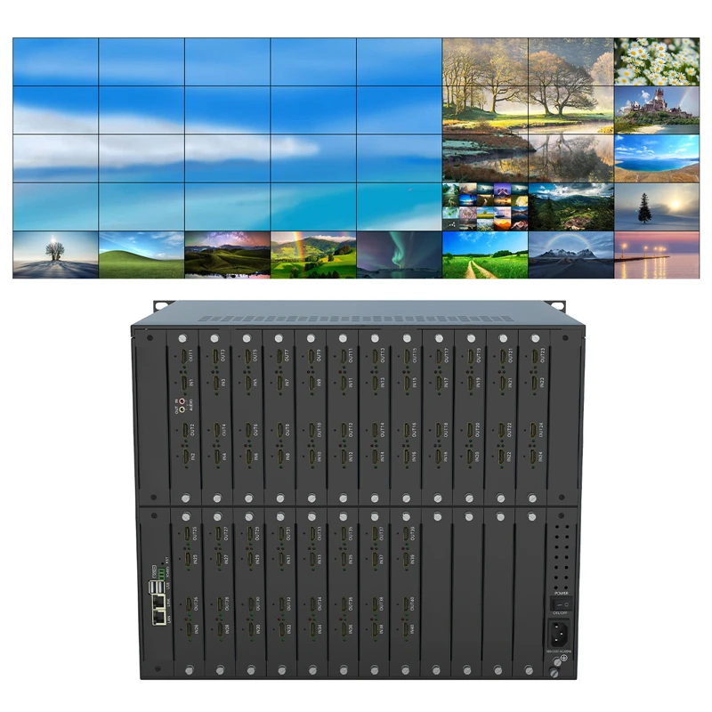 40x40 4K matrix switcher with network graphical interface 5x8 6x6 video stitching processor Windowing, Zooming, Stretching