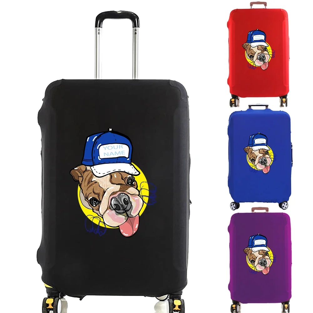 Luggage Cover Suitcase Protector Elasticity Dust Cover for 18-32 Inch Travel Trolley Tongue Out Dog Print Scratch Resistant Case