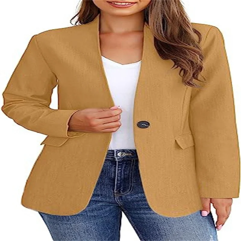 Blazer casual solto e confortável feminino, casaco feminino, roupa de escritório, moda primavera e verão, venda quente, nova chegada, 2024