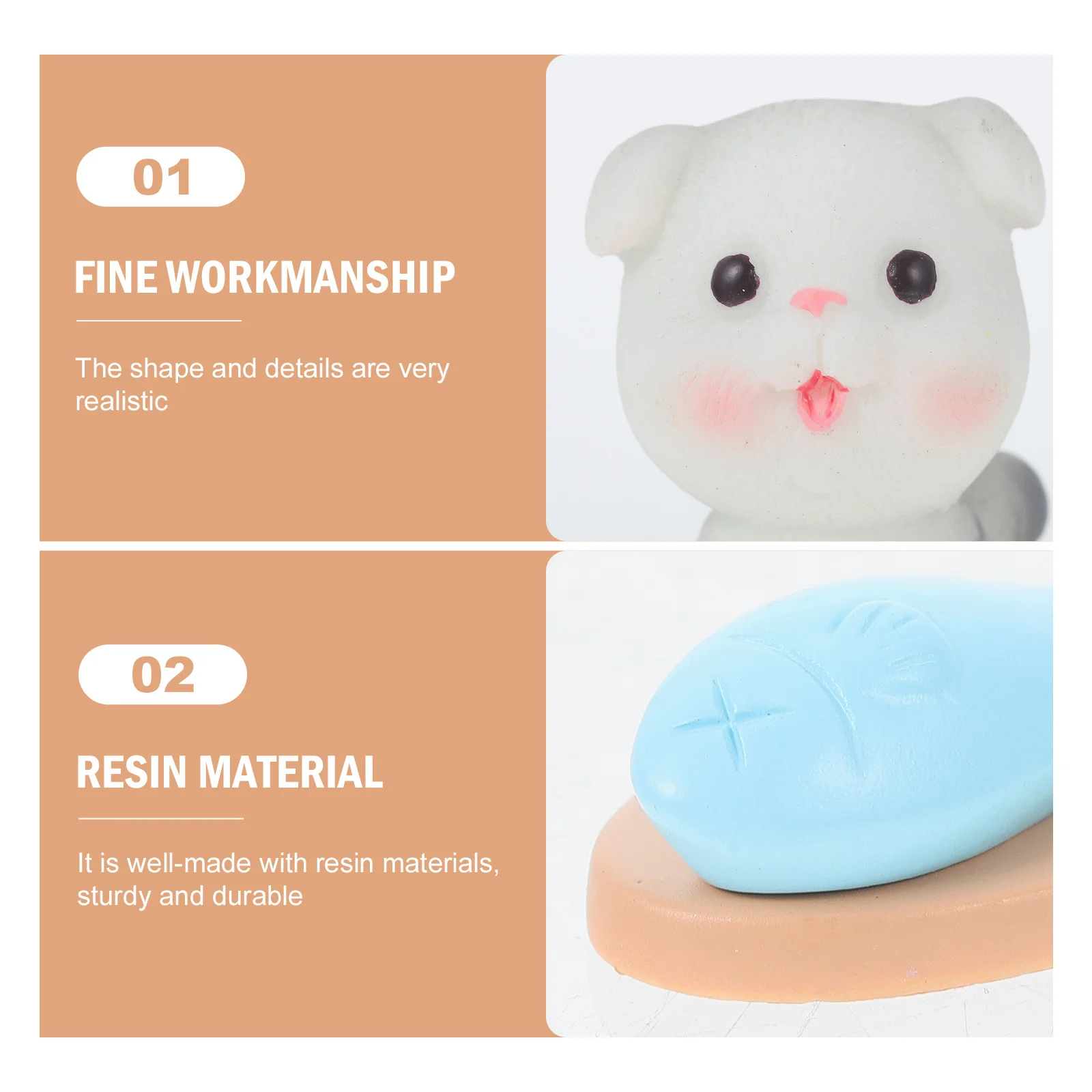 

1Set Adorable Cat Statues Kitten Craft Realistic Garden Decorations Creative Home Decors Lifelike Animal Figurines Indoor Resin