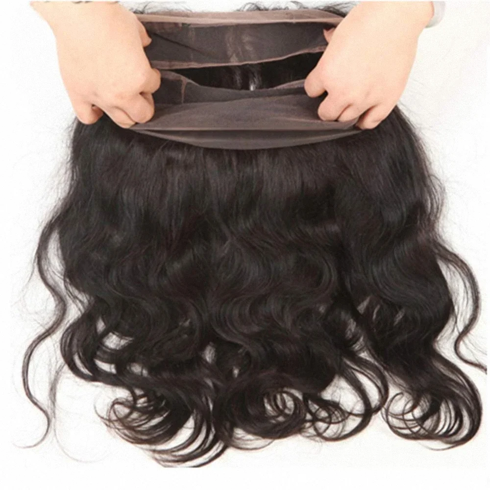 Perruque Full Lace Closure Wig Remy brésilienne-Swiss Lace, Body Wave, perruque naturelle, extension de cheveux, 360