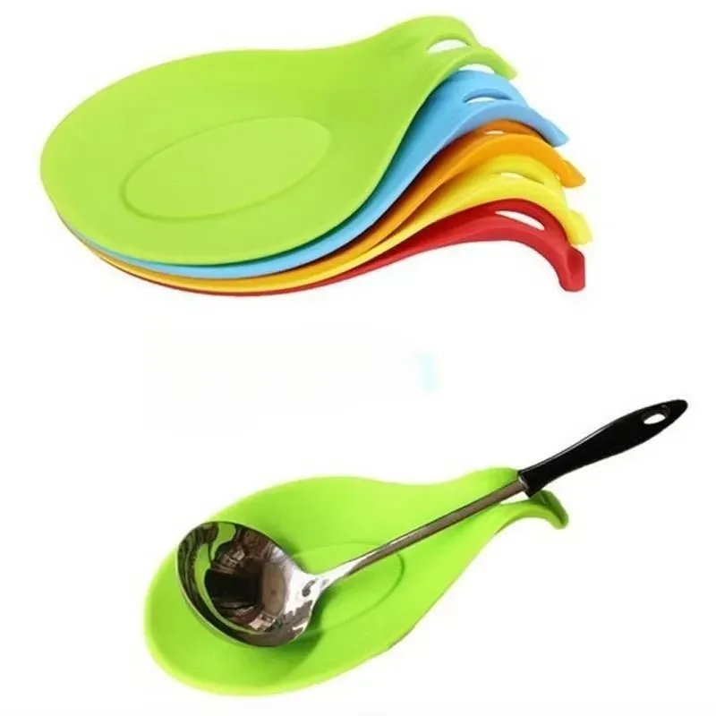 1/2/3pcs Silicone Placemat Plate Holder Stove Organizer Scoop Bracket Stand Spoon Shelf Spoon Rest Heat Resistant Utensil Holder