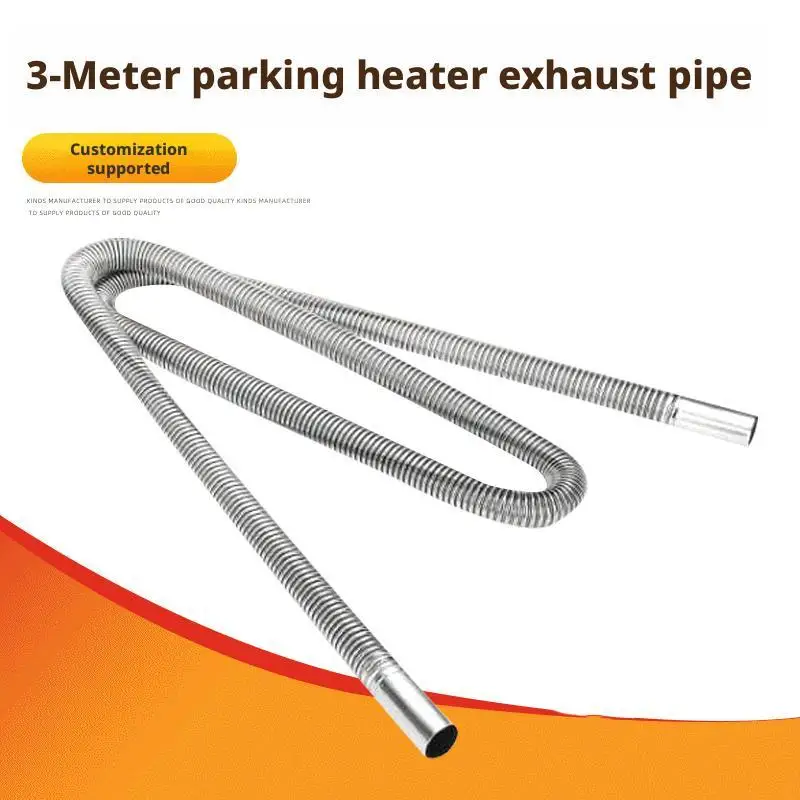 

300cm Air Parking Heater Stainless Steel Exhaust Pipe Tube Gas Vent Hose With Hose Clamp For Car Heater