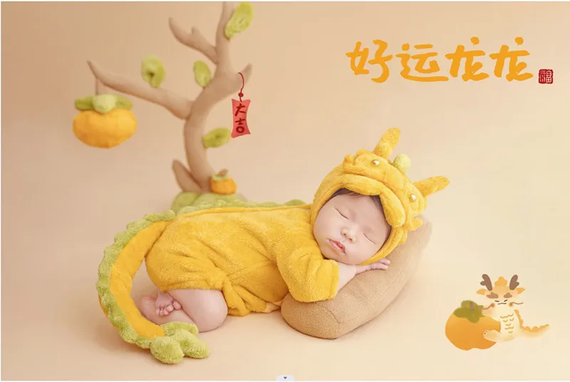 ❤️Newborn Photography Clothing Cute Dragon Hat+Jumpsuit 2Pcs/Set Baby Photo Props Accessories Studio Shoot Clothes Outfits