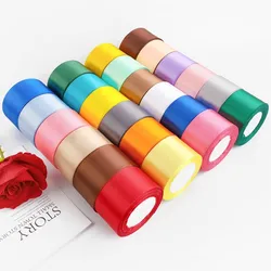 25yards/roll 2inch Satin Ribbon DIY Roses Handmade Crafts Material Christmas Halloween Wedding Birthday Party Gift Wrapping Tape