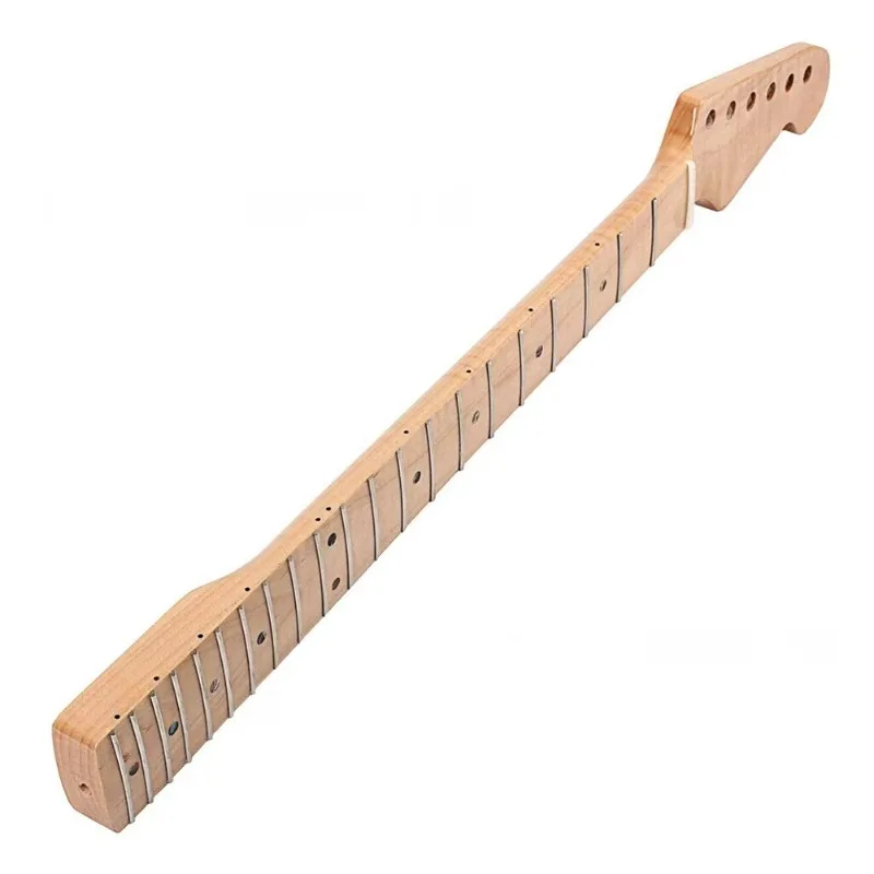 Image of 22-Bündiger E-Gitarrenhals mit Ahorn-Griffbrett und Mittelrückenspleiß, Ersatzteil für Gitarren im ST-Strat-Stil