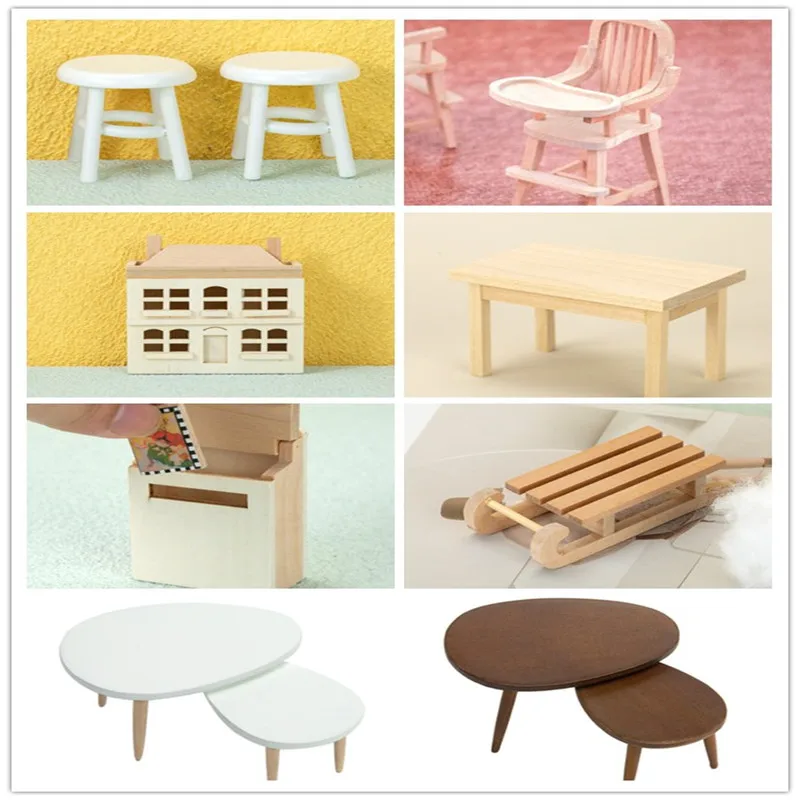 Muebles de casa de muñecas 1:12, juguetes de casa de muñecas, Minia, libro, dormitorio, cocina, baño, café, mesa de comedor, silla, modelo, Juguetes