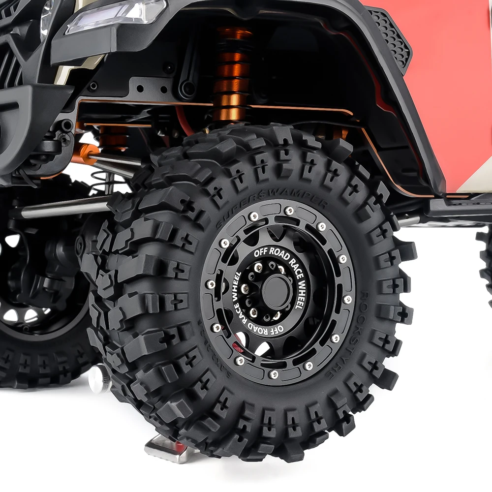 PYFORE 2.6'' Beadlock Klimbanden Metalen Velg Naaf 133x55mm Adapter 17mm/12mm voor 1/7 RC Auto Crawler MK07 JK07 Accessoires
