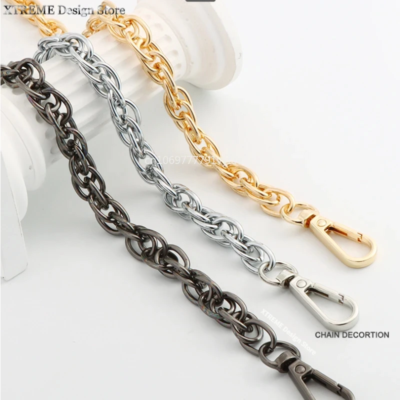 

100cm/120cm Bag Chain DIY Gold Silver Gun Black 10mm wide Metal Replacement Chain Shoulder Bag Strap for Handbag Purse Handle