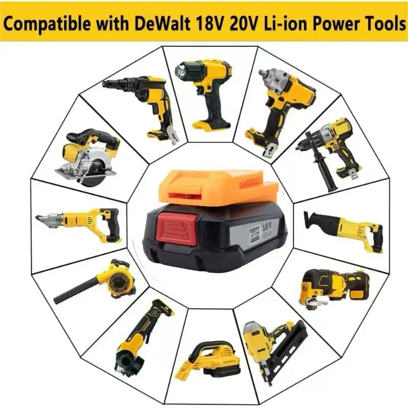 Converter Adapter for Dewalt 20V Li-Ion Battery Convert To for Bosch 18V PBA Power Tools(﻿Adaptor Only)