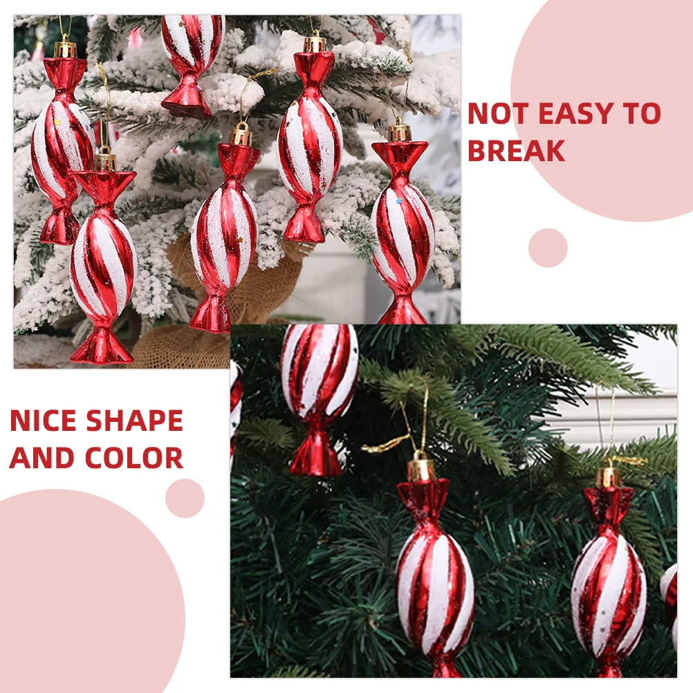 

6 Pcs Candy Cane Christmas Tree Pendants Description Hanging Decor Holiday Decorations Ornaments