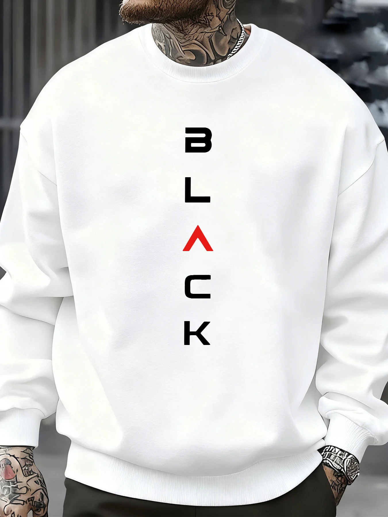 Schwarz Einfache Brief Gedruckt Männlich Sweatshirt Herbst Mode Sportswear Mehrfarbige Oversize Pullover Hipster Casual Kleidung Mans