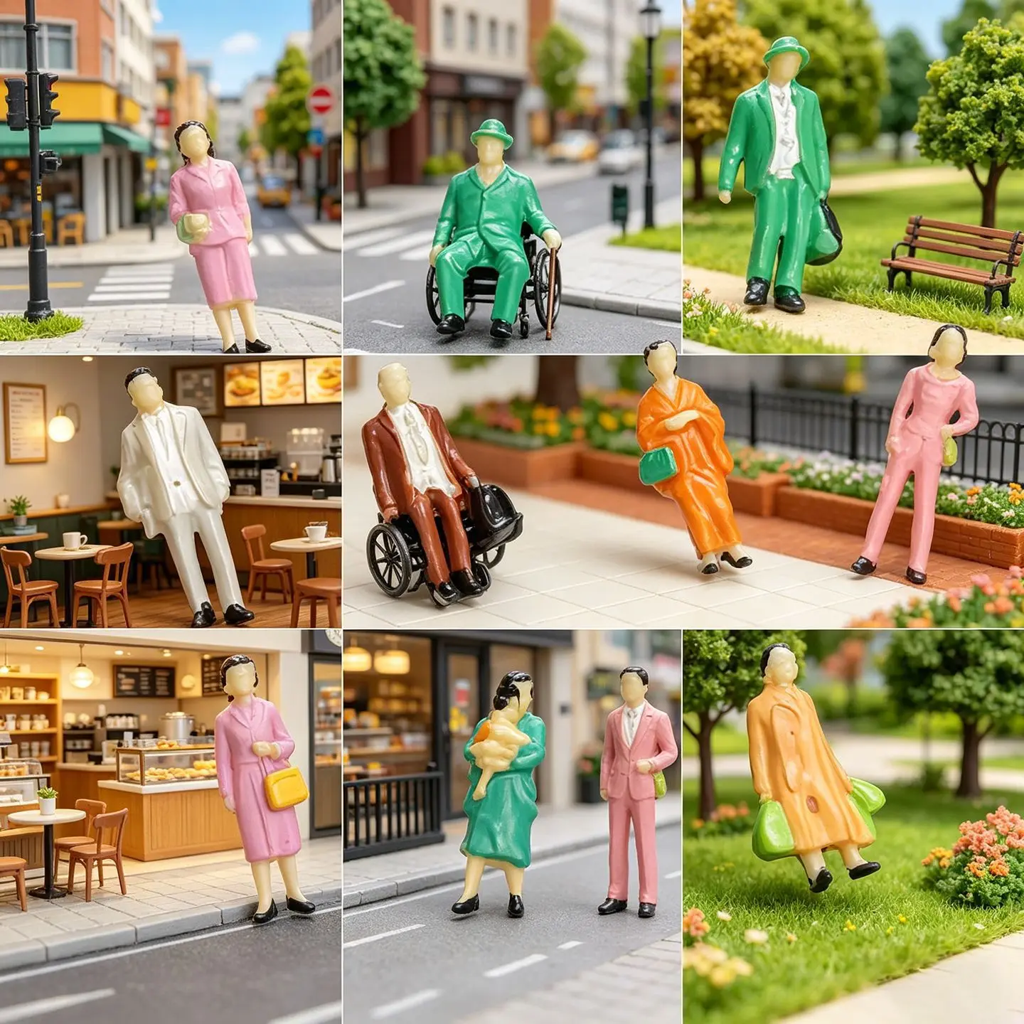 DIY sand table figurine landscaping materials, miniature scene model dolls, macro photography auxiliary props and decorations