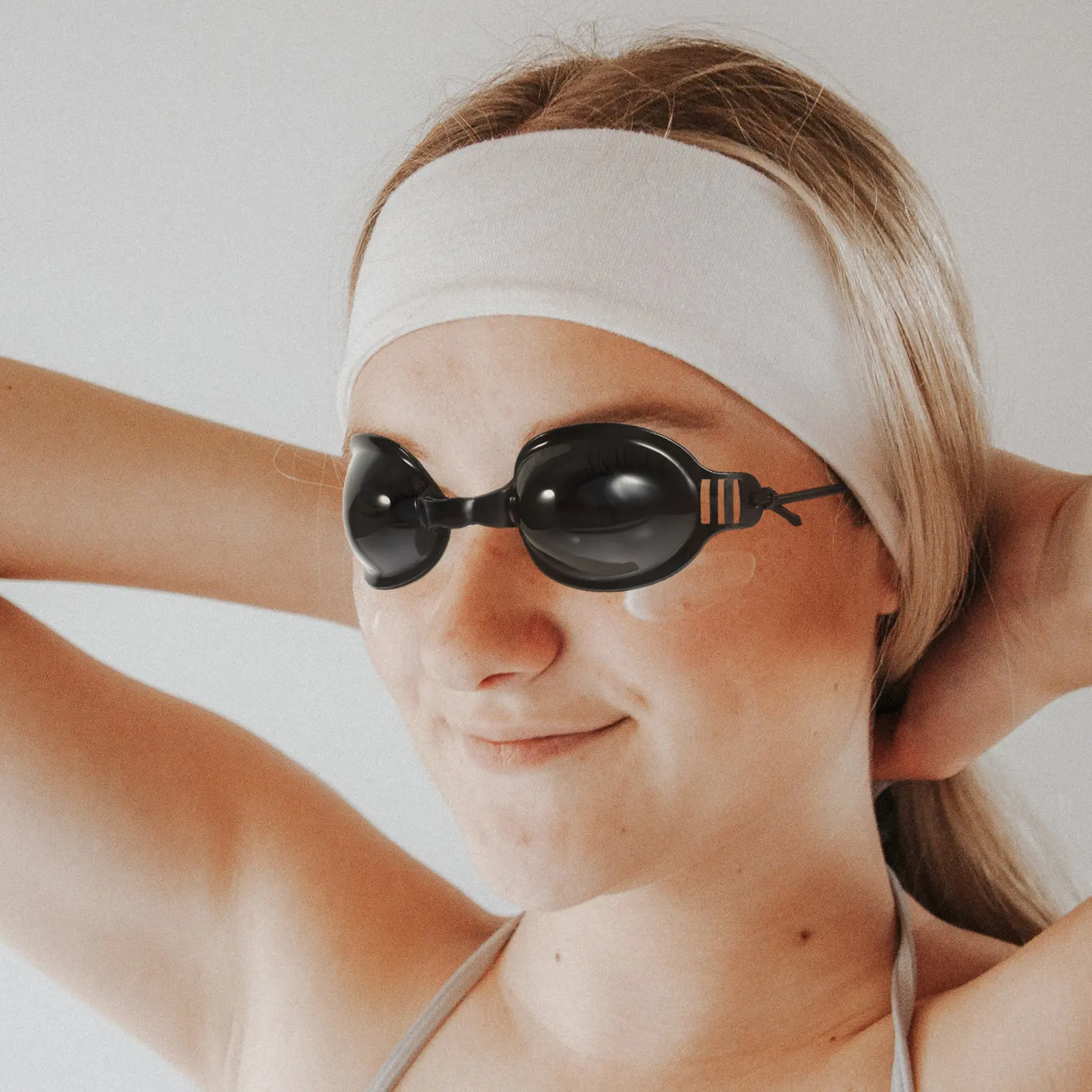 Protective Eye Patch Shading Goggle PU Material Adjustable Length Comfortable Sunbathing Skin Care Eye Mask for