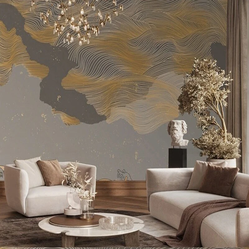 

Original geometric color block abstract picture of the living room TV background wall painting