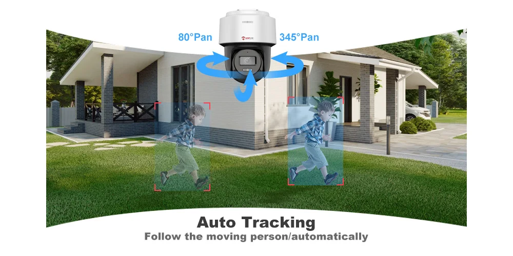 Anpviz Ai Smart Dual Light 5MP Fixed Lens Mini PTZ Dome lP Camera Outdoor Security Two-way Audio Human Detection Auto Tracking