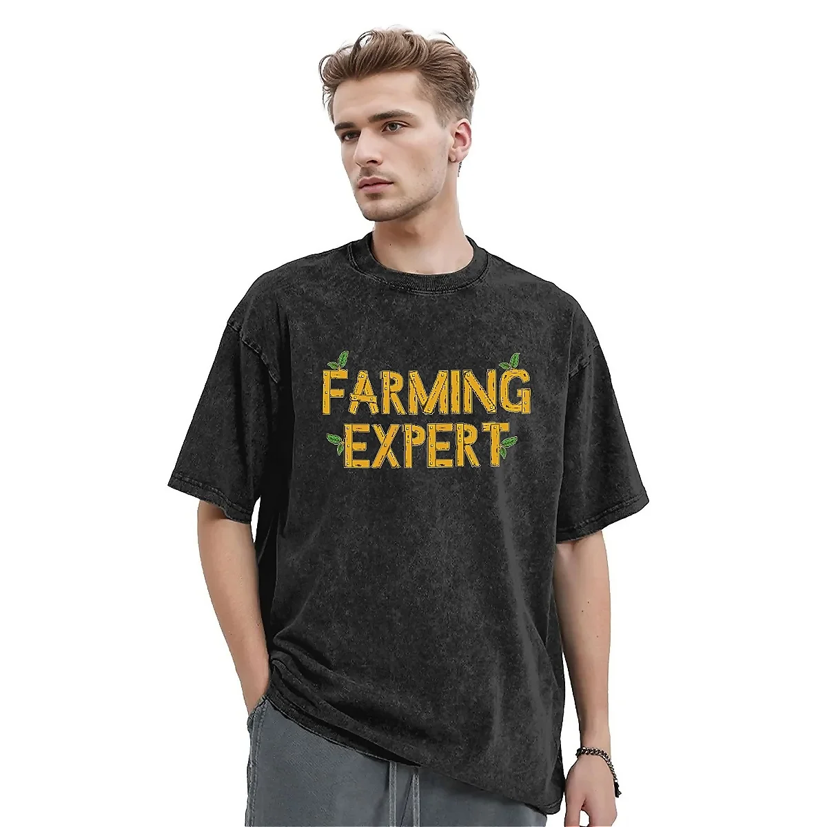 Stardew Valley Video game Washed T-Shirt Mens Farming Expert Vintage Casual T-Shirts Summer Harajuku Tees Design Oversized Tops