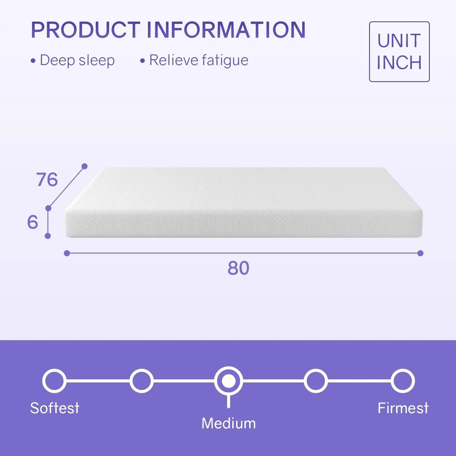 King Size Mattress Fiberglass Free 6 Inch Green Tea Cooling ,Medium-Firm,Pressure ,CertiPUR-US Certified,White