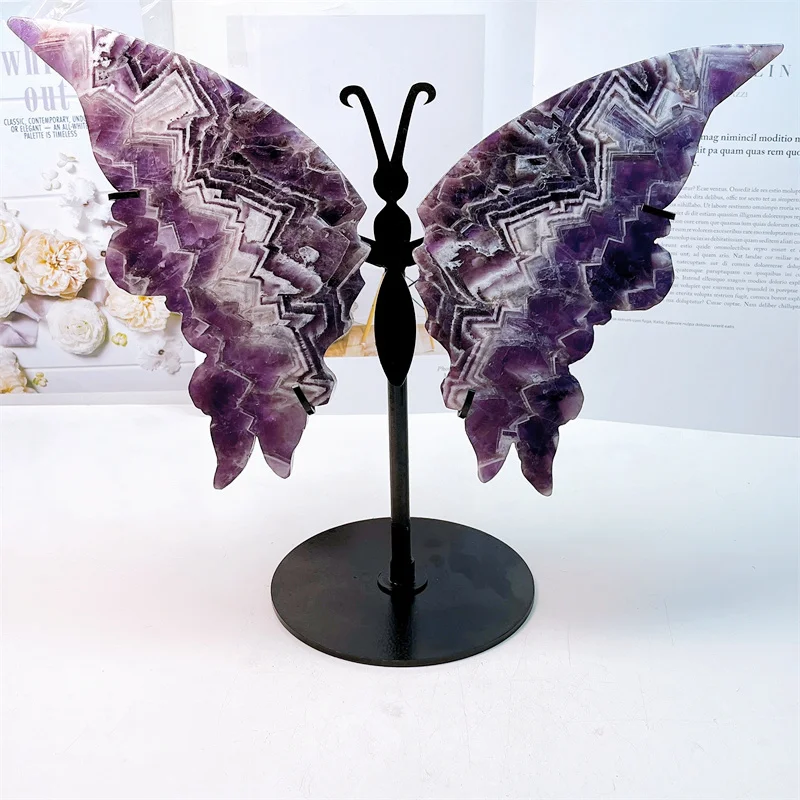 Natural Dream Amethyst Butterfly Wings, Crystal Crafts, Healing Gemstone, Girl Birthday Present, Home Decoration, 1Pair