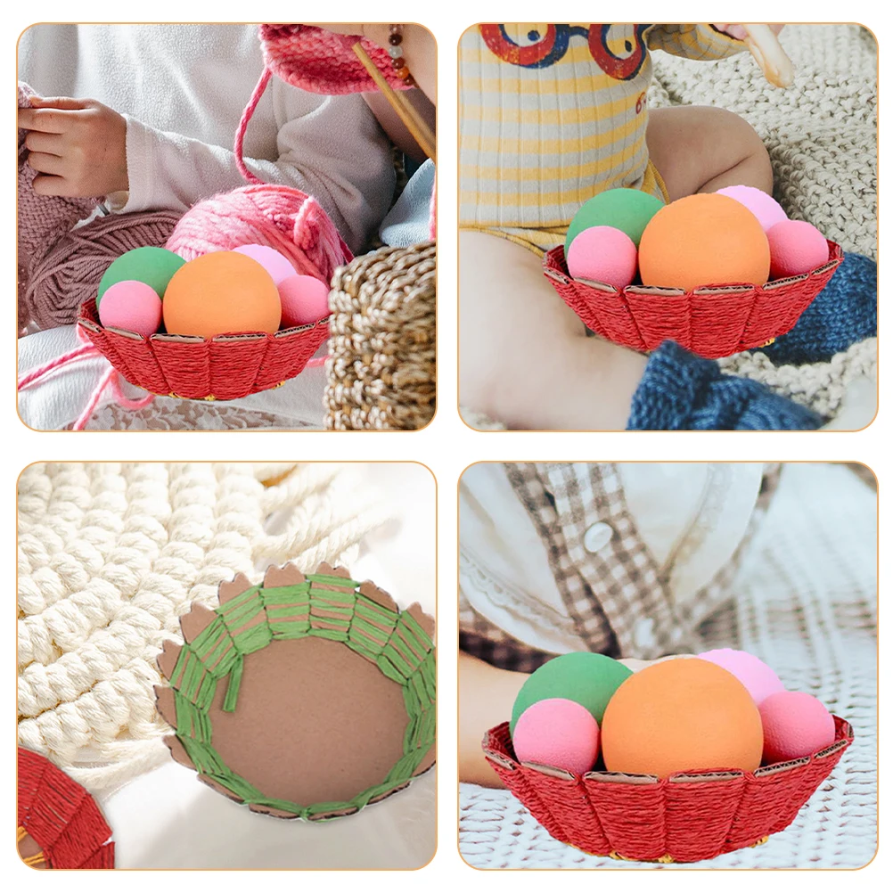 

1 set 16 Pieces Paper Card Making Set Flower Basket Materials Kids Diy Handmade Weaving Supplies Kit Basket Making Set