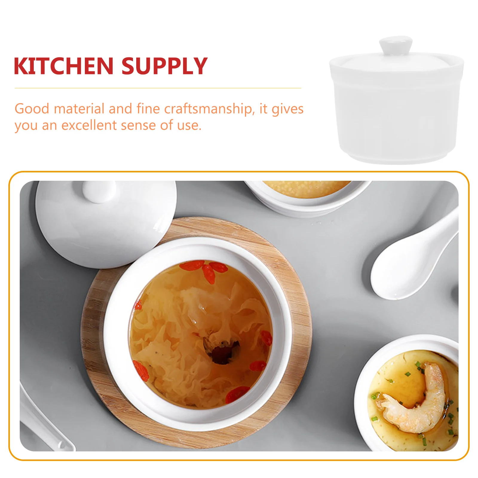 

2 Pcs Bowl with Lid Soup Serving Bowls Ceramic Stew Pot Steam for Cooking Pots Lids