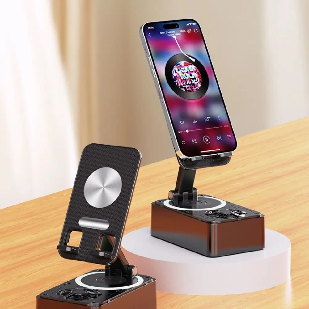 Foldable 3 in 1 Phone Holder Anti-Slip Pads Multi-Function Bluetooth Speaker Phone Stand Portable Rotating
