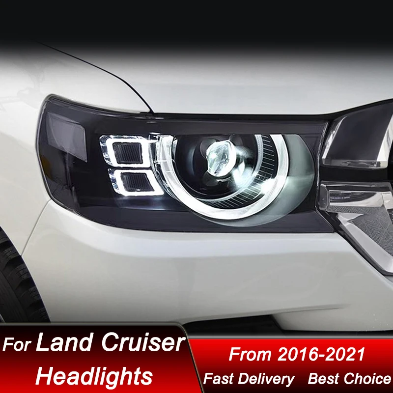 

Car styling Headlights For Toyota Land Cruiser LC200 2016-2021 Defender style full LED Upgrade Projector Lens Accessories Kit
