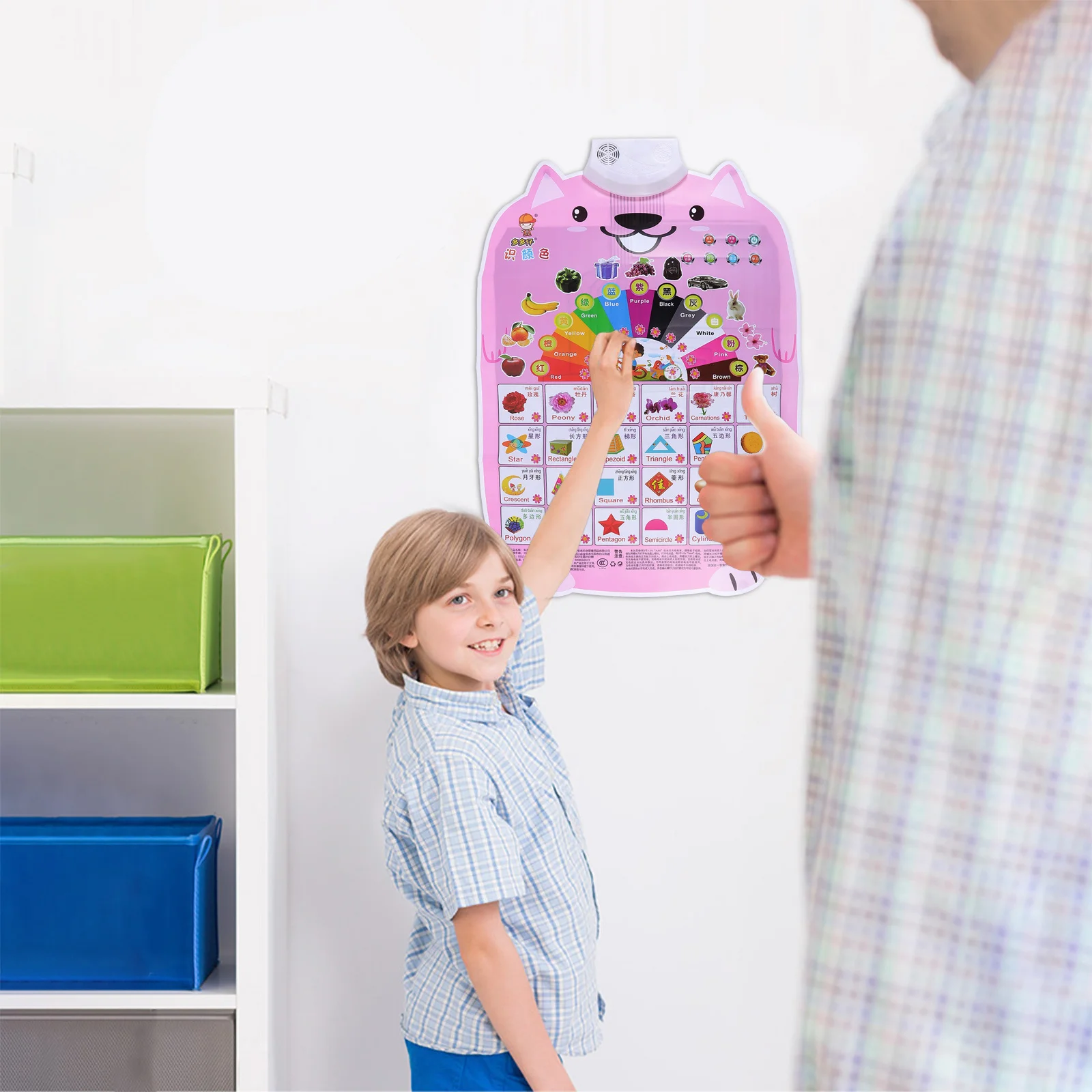 1 pezzo di apprendimento dell'inglese che parla poster grafico bilingue grafico di apprendimento per bambini con audio educativo per bambini