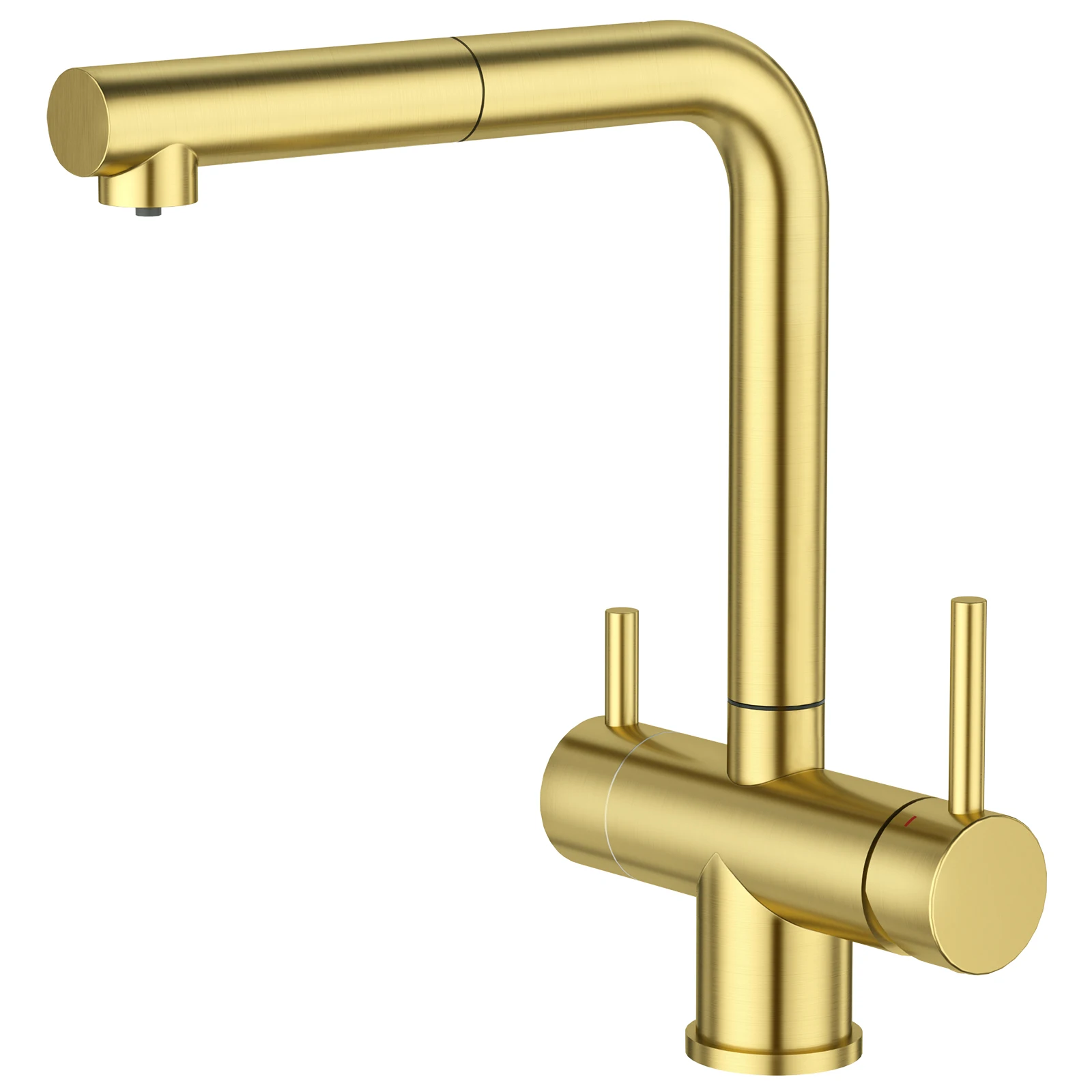 

Factory Hot Selling Golden Brass Pull Down Drinking Water Kitchen Faucet