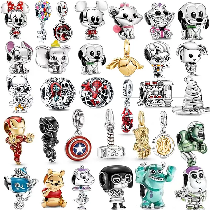 

100% 925 sterling silver Disney Charm Spider Man beads suitable for original Pandora bracelet, women's fashion gift