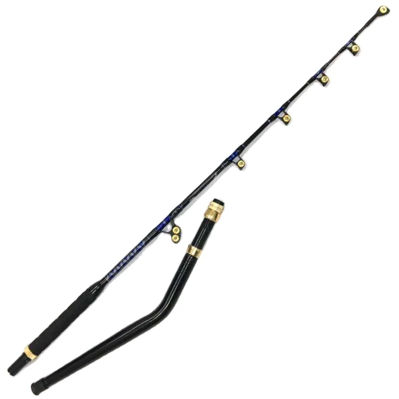 

Tuna Boat Fishing Trolling Rod Saltwater Deep Sea Big Game Fishing 130LBS Straight Curved Butt Swivel Tip Bent Trolling Rod