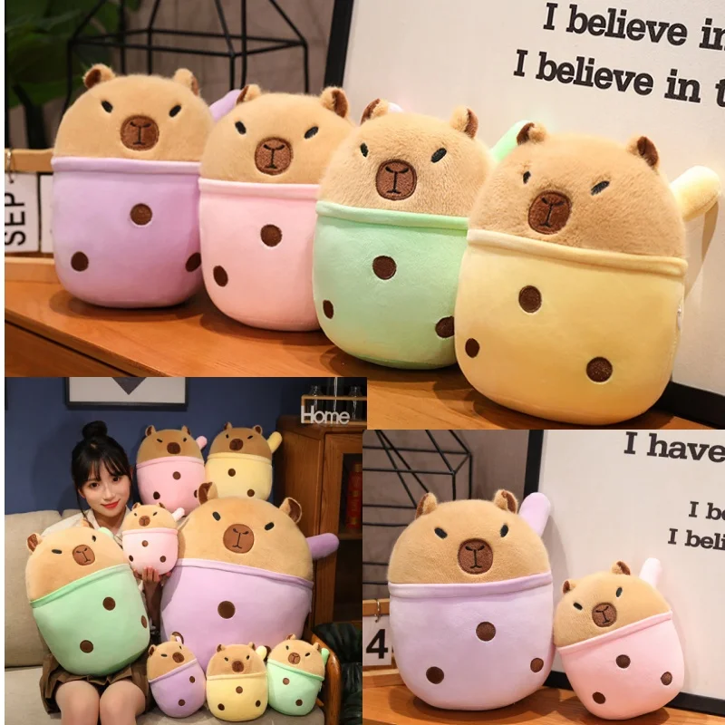 Cute Boba Milk Tea Plushie Toy Soft Stuffed Latte Americano Coffee Taste Milk Tea Hug Pillow Balls Bubo Tea Cup Cushion For Kids