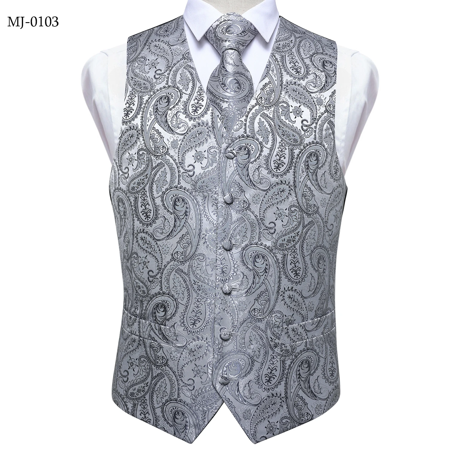 New Teal Grün Paisley 100% Seide Formale Kleid Weste herren Anzug Weste Weste Krawatte Brosche Tasche Platz Set für smoking DiBanGu