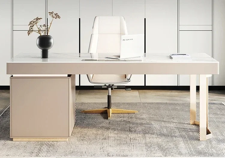 

Легкий, роскошный, современный, минималистичный стиль, элитный офисный стол и стул из каменной плиты, компьютерный стол, дизайнерский учебный письменный стол