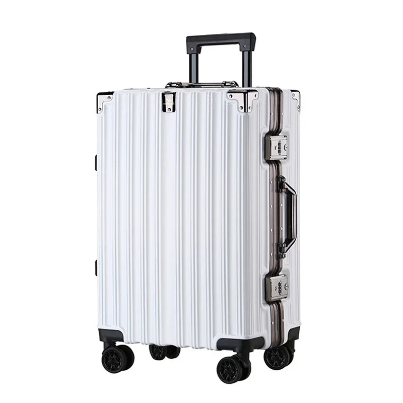 Wholesale Unisex Case Aluminum Frame Travel Trolley Luggage With Large Capacity Retro 20 Inch Universal Wheel Boarding Suitcase