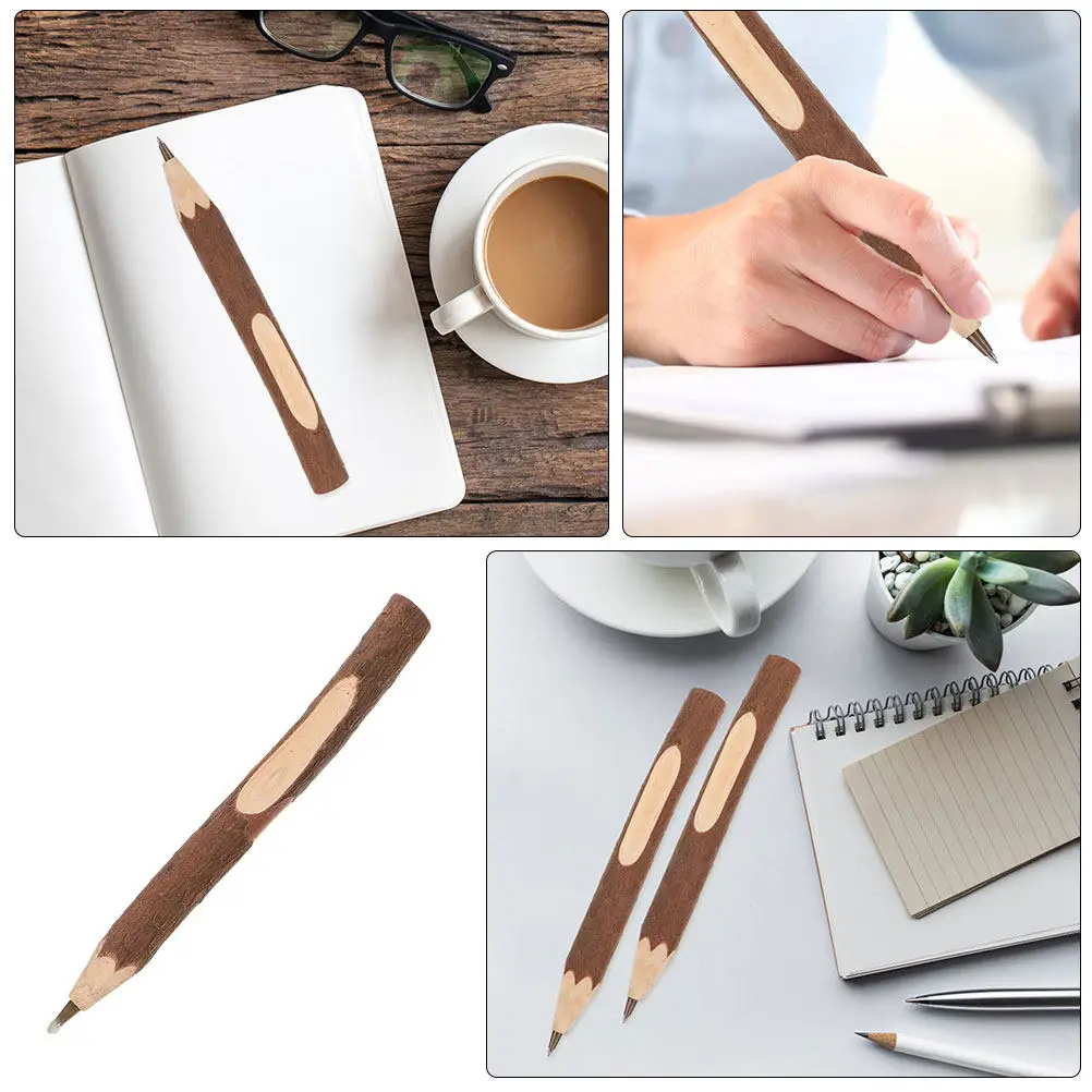 

12Pcs Wooden Ballpoint Pens Black Ink Smooth Writing Wood Branch Stationery School Office Journaling Bulk Pack