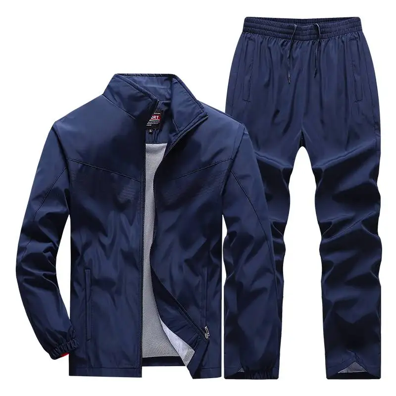 Men\'s Sportswear Suit Fashion Tracksuit Male Casual Active Sets Spring Autumn Running Clothing 2PC Jacket + Pants Asian Size