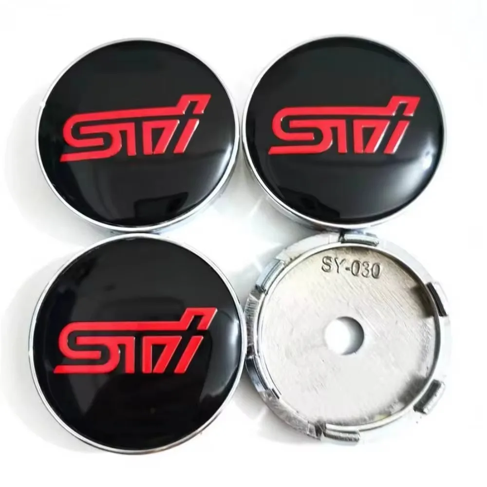 4pcs 60mm Applicable To Subaru Hub Cover STI Red Tire Center Cover Logo Tire Center Cover Decoration Sticker Styling Accessories