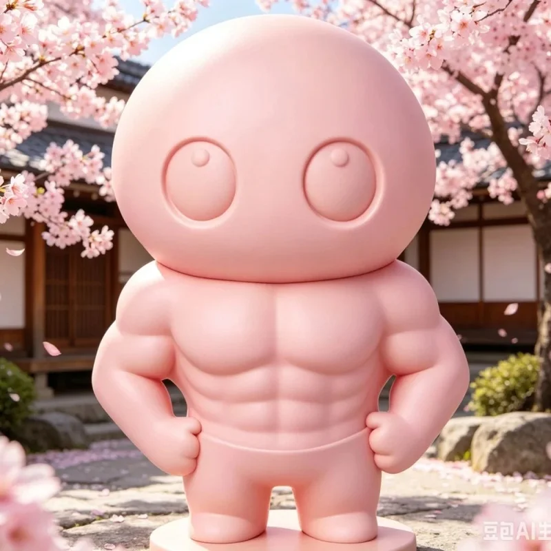 120mm Muscle Baby 3D Printed Figurine - Quirky And Contrastingly Cute Desktop Decoration Item