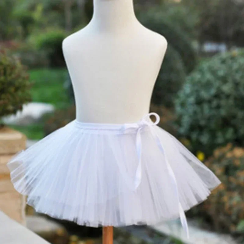 Kid's Performance Costume Dance Skirt Kid's Tutu Bustier Lace-Up Skirt Tutu Sarongs Soft Gauze Solid Color Skirt