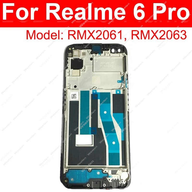 Bisel de marco frontal LCD, cubierta de repuesto sin Flex para Realme 3, 5, 6, 7, 8 Pro, 5i, 6i, 7i, 8i, 6S, 4G, 5G