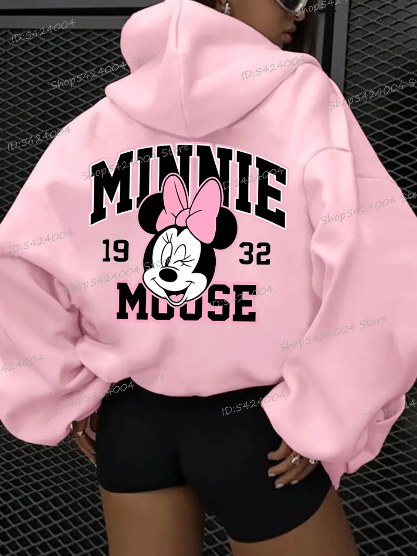 Divertente felpa con stampa Minnie Mouse 1932, felpe con cappuccio Minnie vintage primavera inverno, abbigliamento da donna alla moda quotidiana di buon Natale