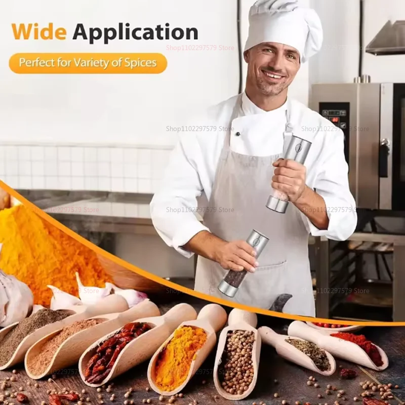 طقم مطحنة الفلفل الكهربائية القابلة لإعادة الشحن عبر USB، مطحنة الملح والفلفل الأوتوماتيكية، إضاءة LED قابلة للتعديل، توابل المطبخ والطهي