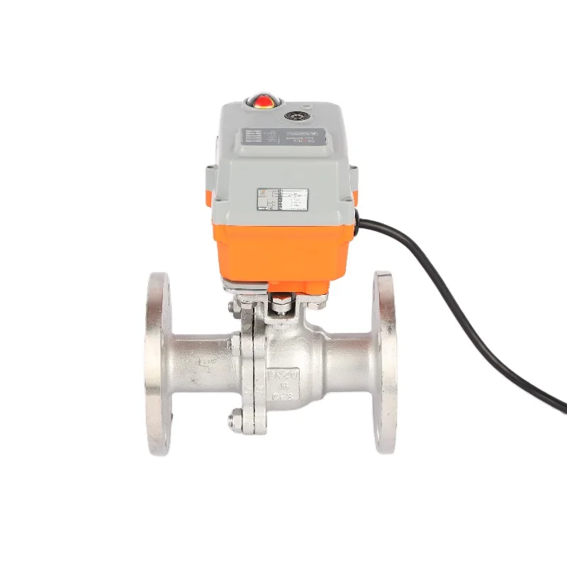 SS304 304 Stainless Steel On Off 2 Way valve control ball valve electric Flange Electric Control Ball valve