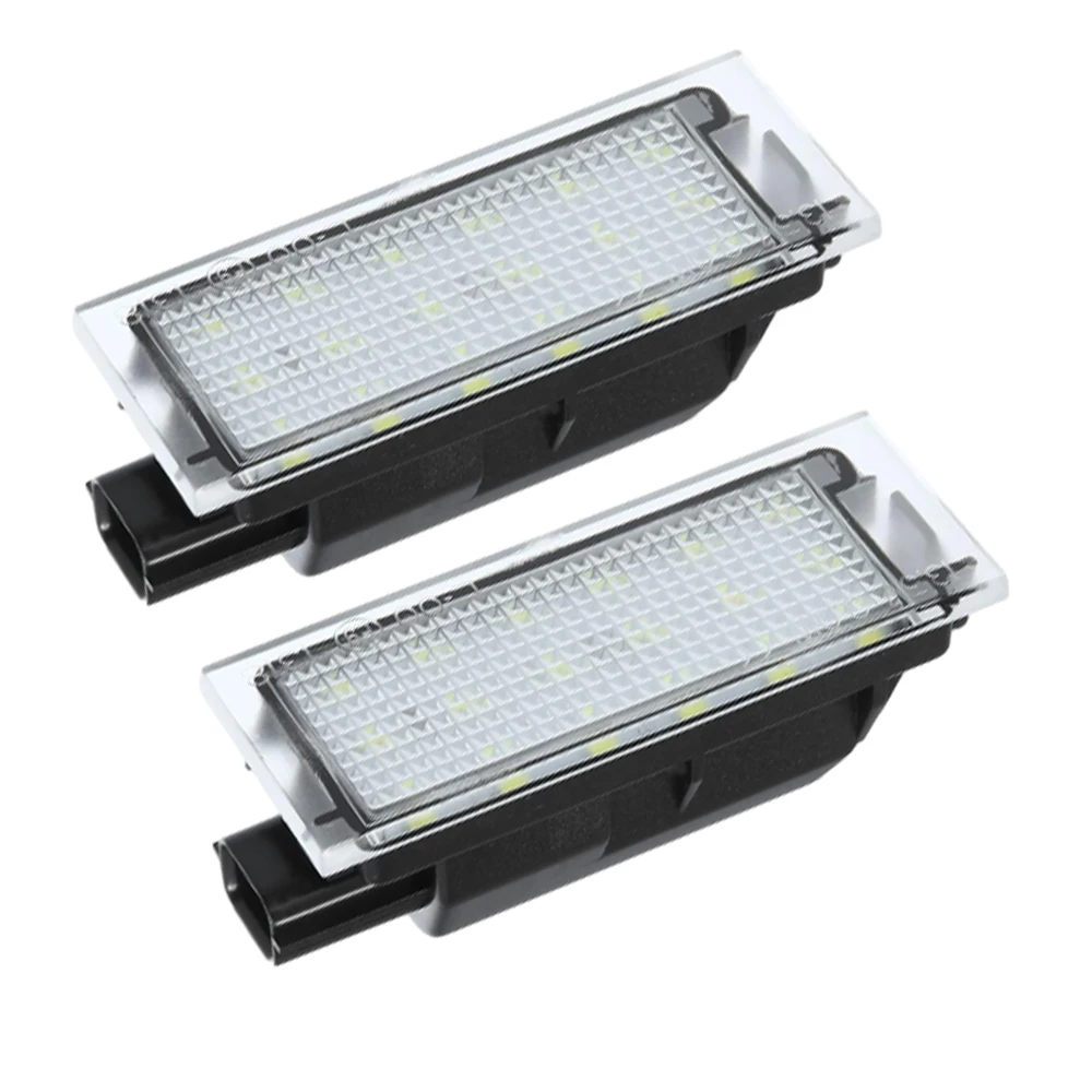 2Pcs Car LED Number License Plate Lights Left & Right For VW For Mercedes Citan Smart Fortwo 4159062300 White Lamps