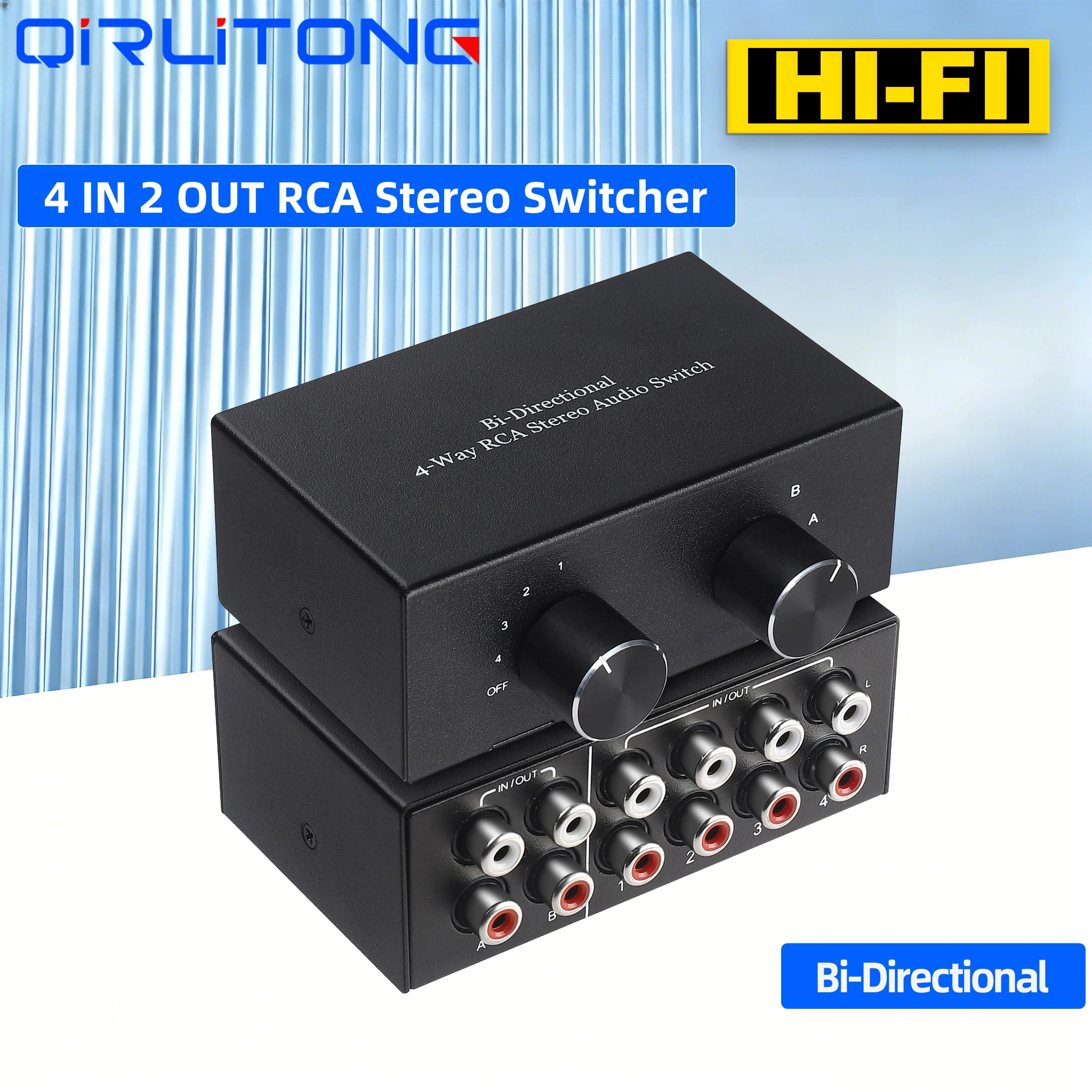 Переключатель RCA 4x2 2x4 двунаправленный 4 входа 2 выхода/2 входа 4 выхода R/L стерео переключатель AC004A H7EC